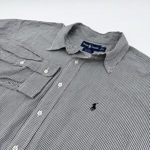 Ralph Lauren Mens XL Black Check Blake Long Sleeve Button-Up Shirt